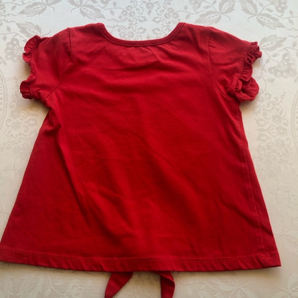 Disney Junior Minnie Graphic Red T-Shirt Girls Size 6 Short Sleeves Front Tie-Up - Picture 10 of 15